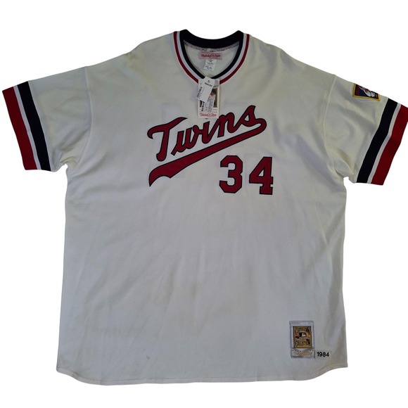 Mitchell & Ness Minnesota Twins 1984 Kirby Puckett #34 Jersey Mens 4XL NEW